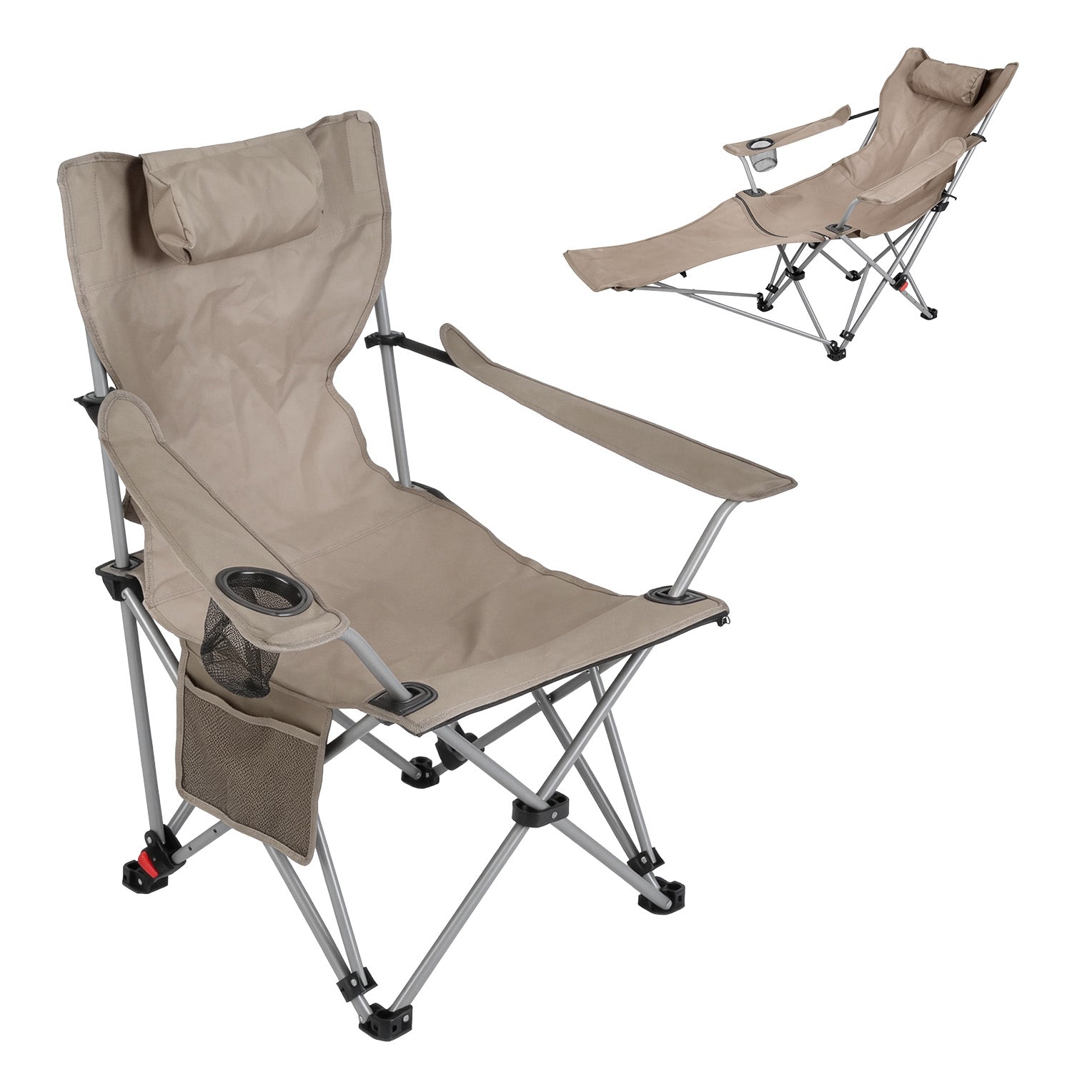 Campingliege mit Fußstütze