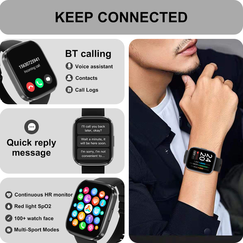 Smartwatch mit Bluetooth-Anrufen & Gesundheits-Tracking – Ansicht 8