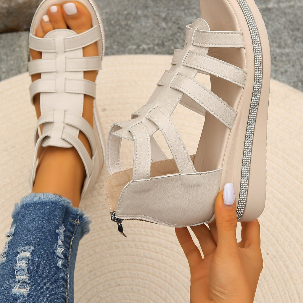 Plateau-Sandalen mit Strass und Reissverschluss – Bild 6 | LuxeStyle