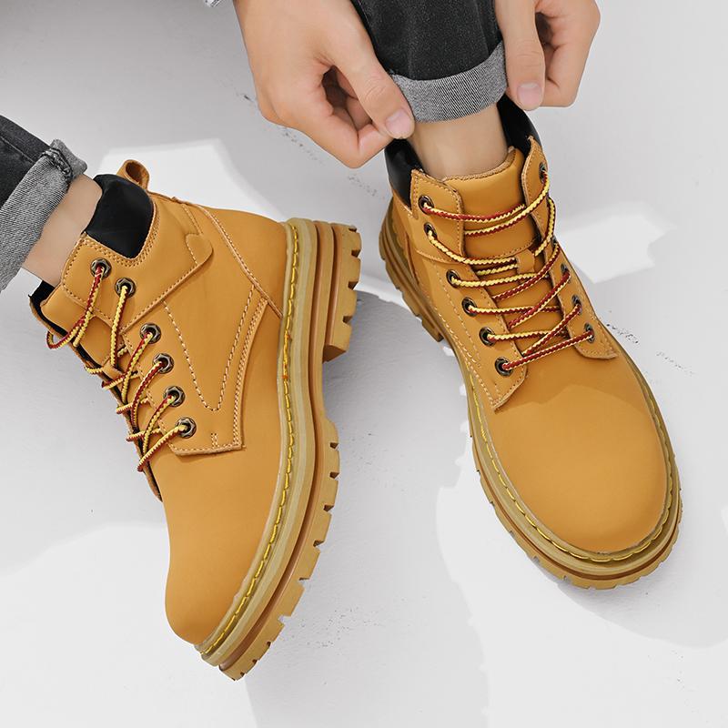 Einfache Casual Übergrössen Leder Martin Boots | LuxeStyle