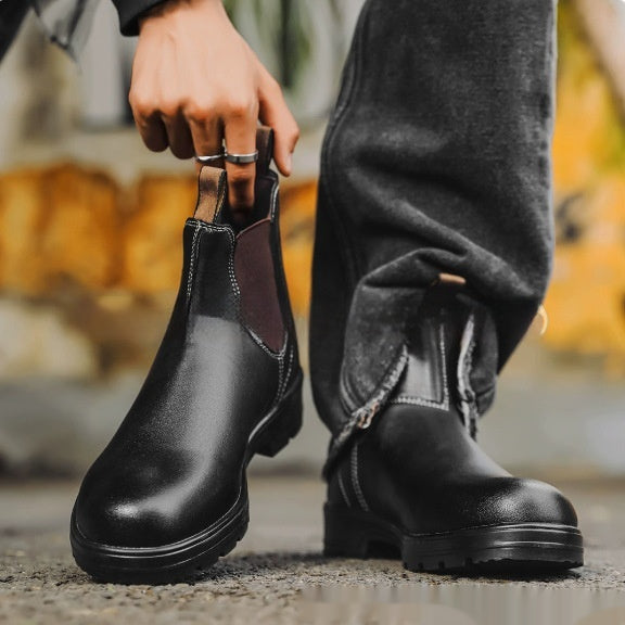 Retro-Ankle Boots mit klobiger Sohle