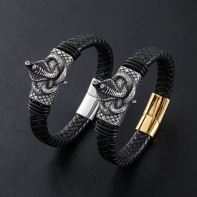 Lederarmband mit Tiermotiv und Magnetverschluss – Bild 2 | LuxeStyle