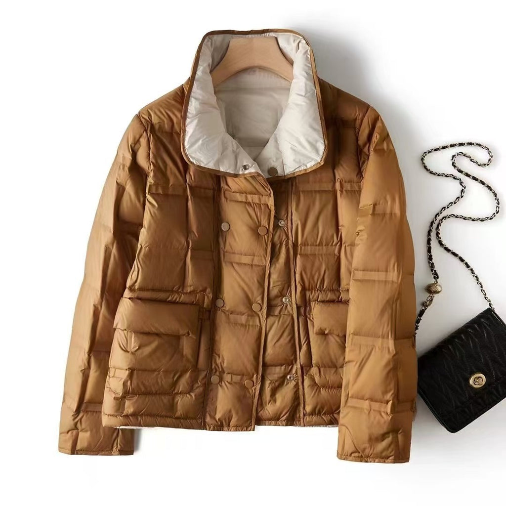 Doppelseitige Stehkragenjacke für Damen