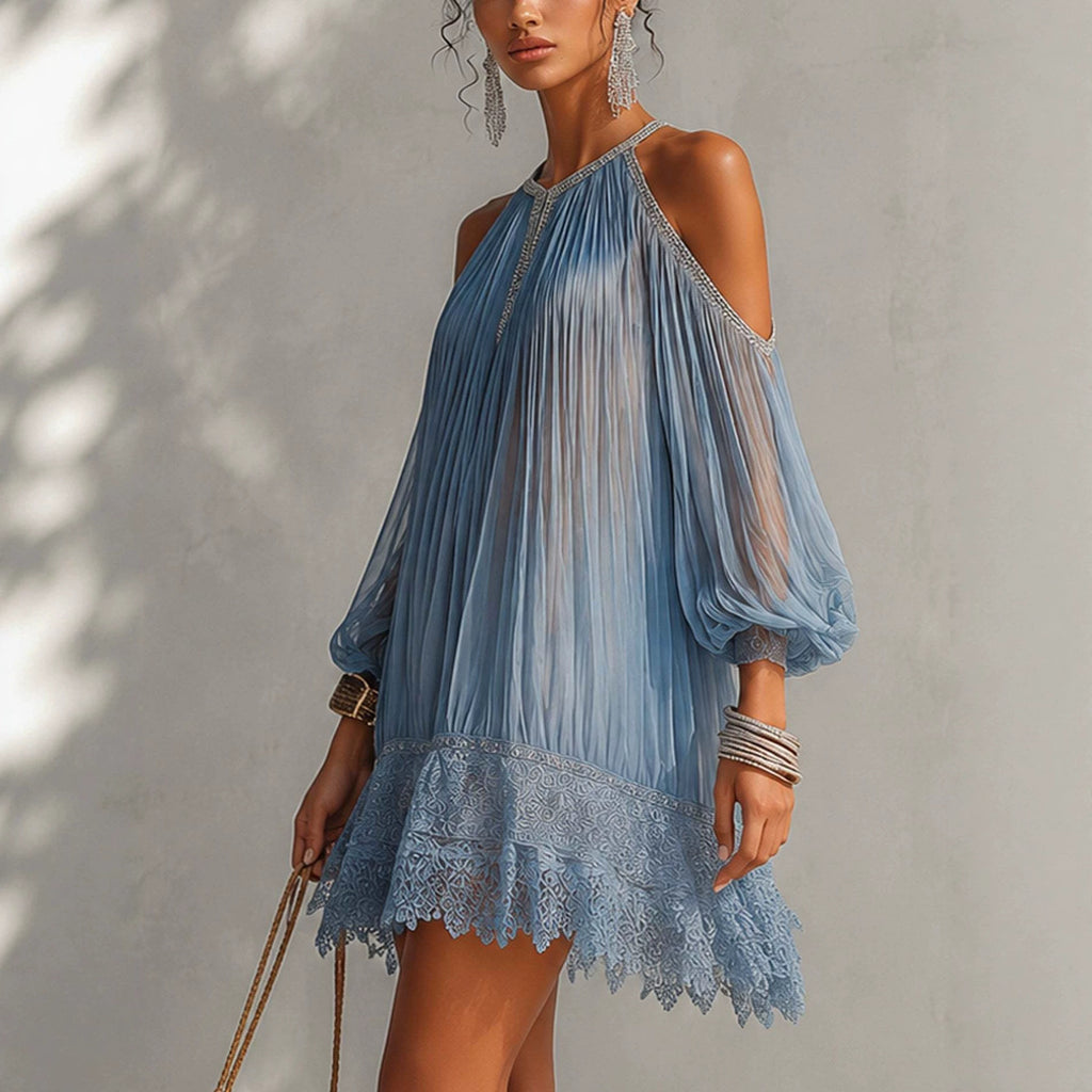 Luftiges Resort-Kleid mit Puffärmeln