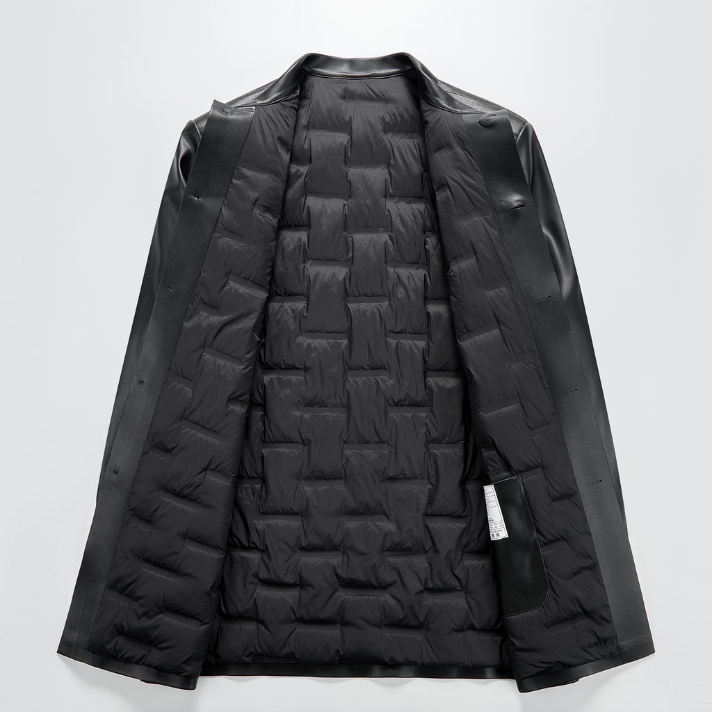 Lederjacke mit abnehmbarem Futter
