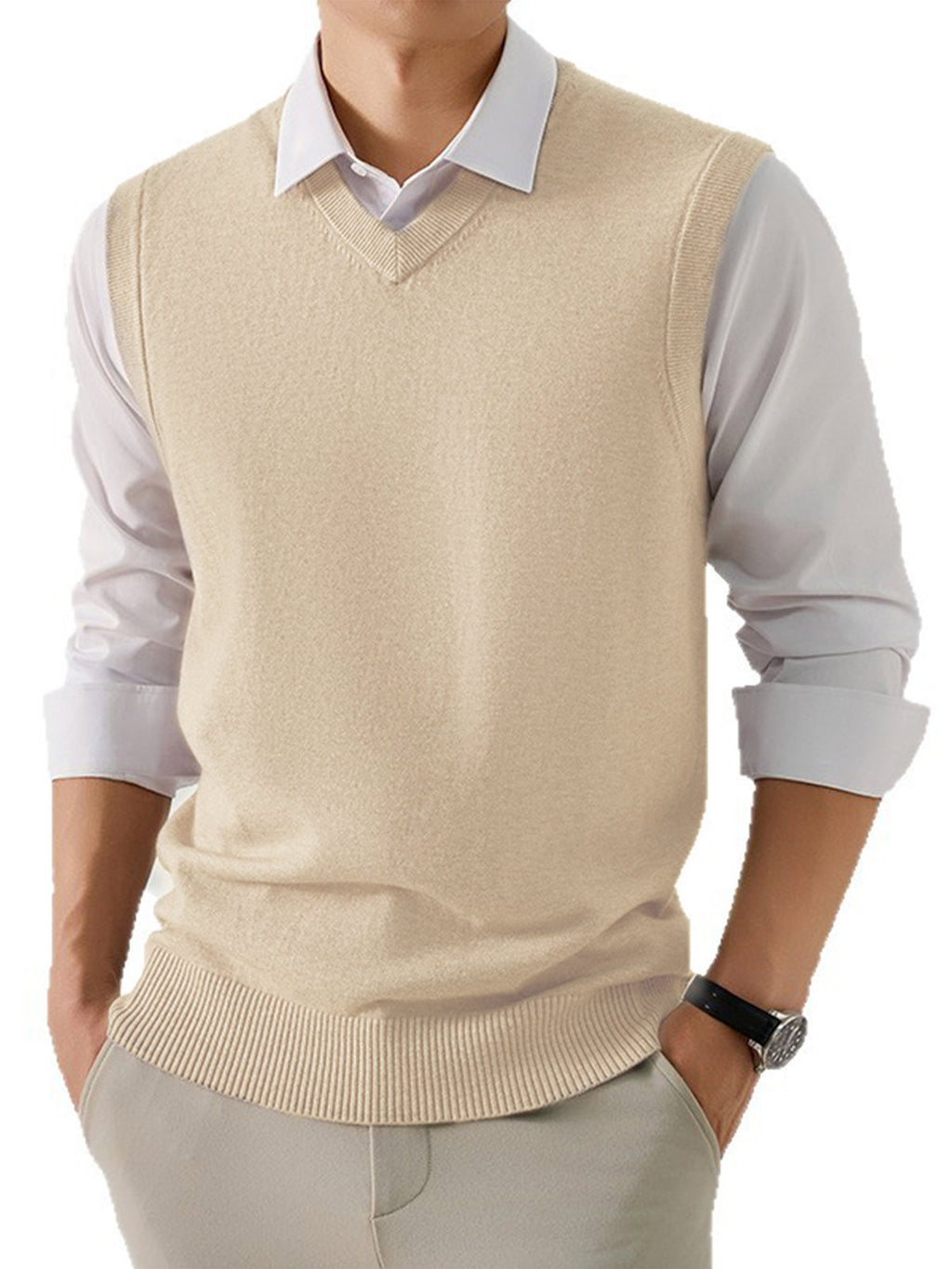 Herren-Westen Business-Casual Loose Fit für Anzüge