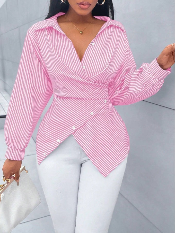 Strickbluse mit Streifen, lange Ärmel – Bild 5 | LuxeStyle