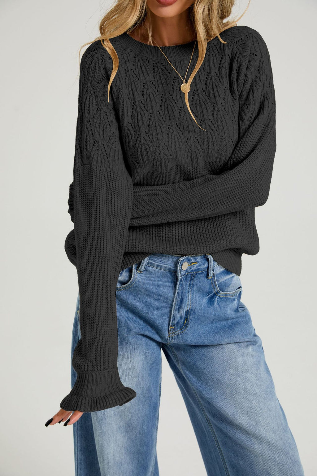 Vielseitiger Damen Pullover mit Rundhalsausschnitt – Bild 5 | LuxeStyle
