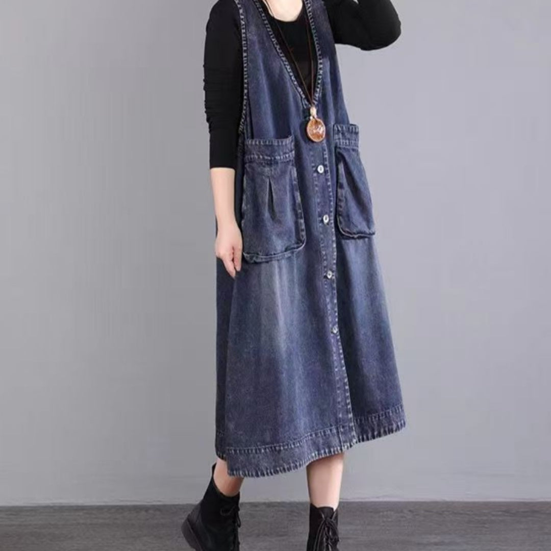 Jeanskleid mit Taschen – Bild 4 | LuxeStyle