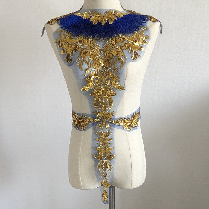 Pailletten Blumen Gaze Stickerei Applikation – Bild 2 | LuxeStyle