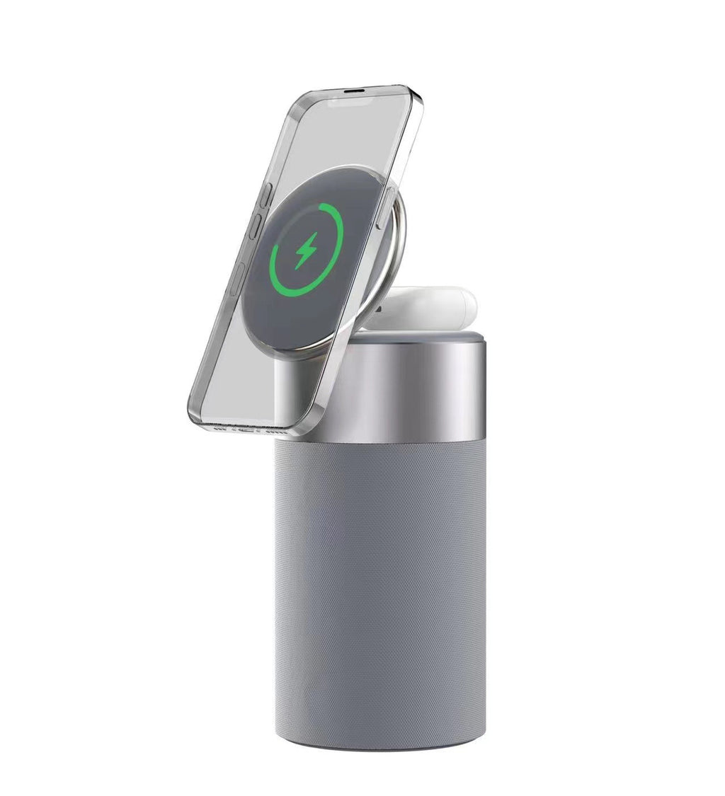 3-in-1 Wireless Charger & Bluetooth Speaker mit Touchlampe
