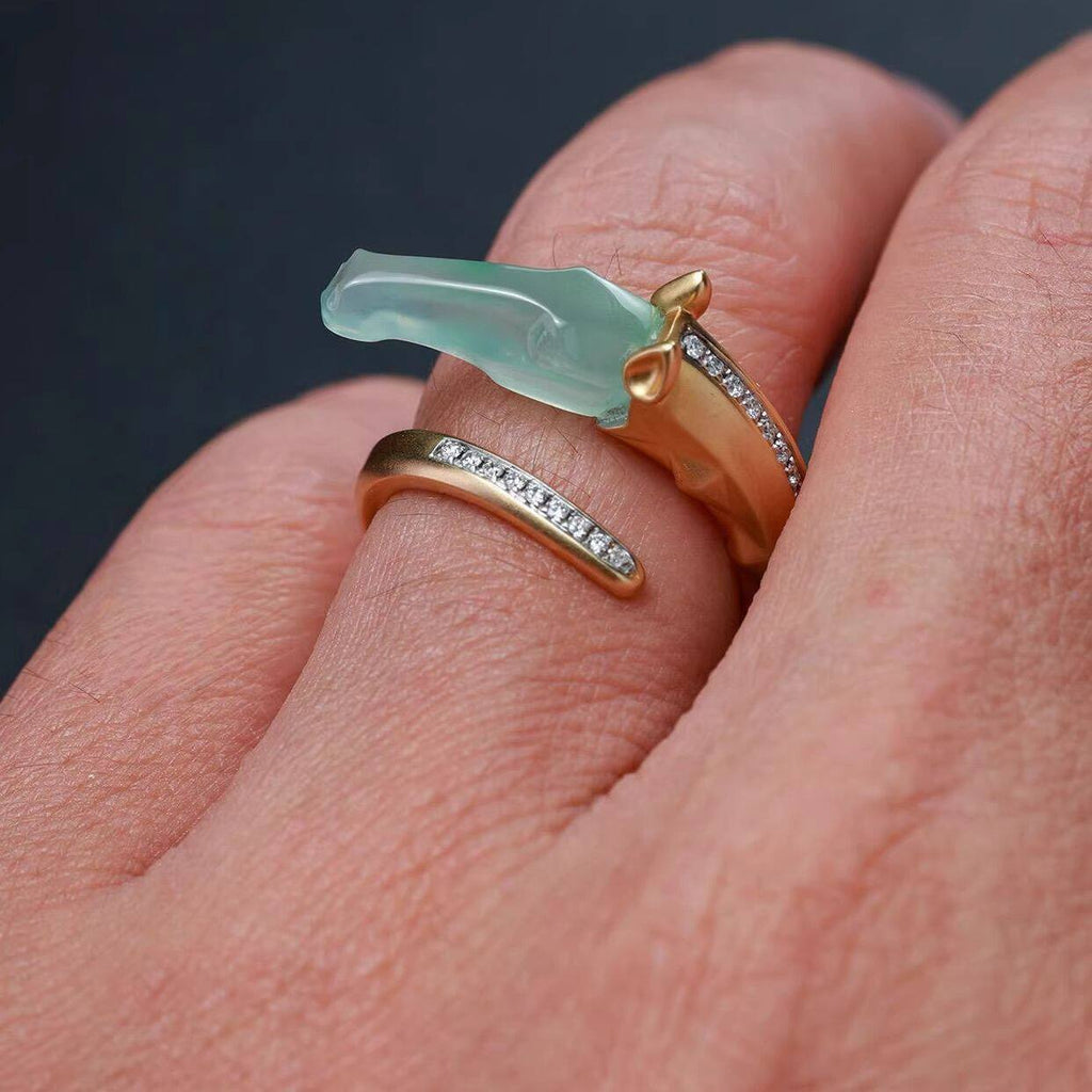 Pferde-Jahr-Ring mit Imitationsjade – Bild 3 | LuxeStyle
