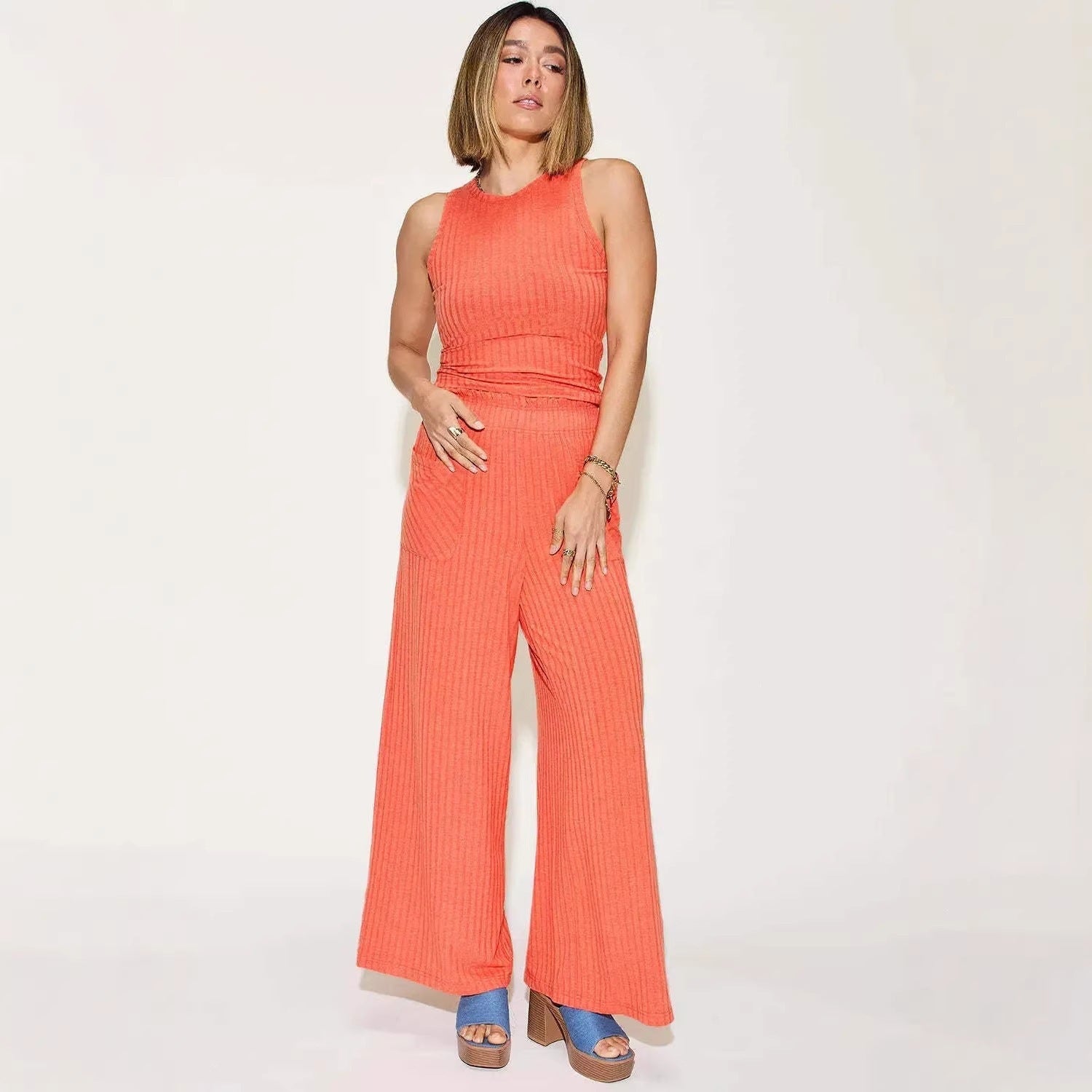 Elegantes 2-teiliges Set: Weste & weite Hose