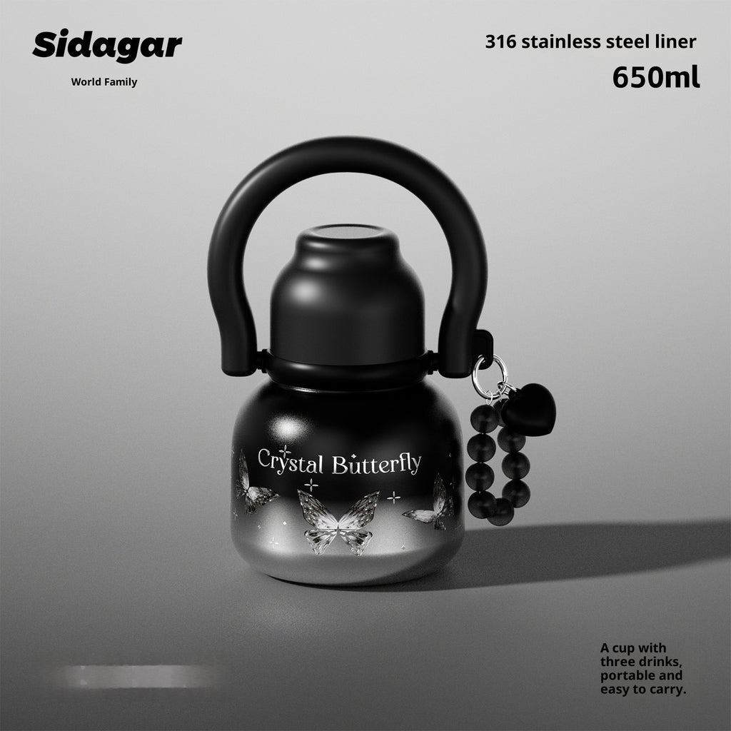 Grosse Isolierflasche mit Strohhalm und Henkel – Bild 8 | LuxeStyle