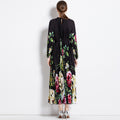 Print-Dress mit Lanternärmeln und Tasseln