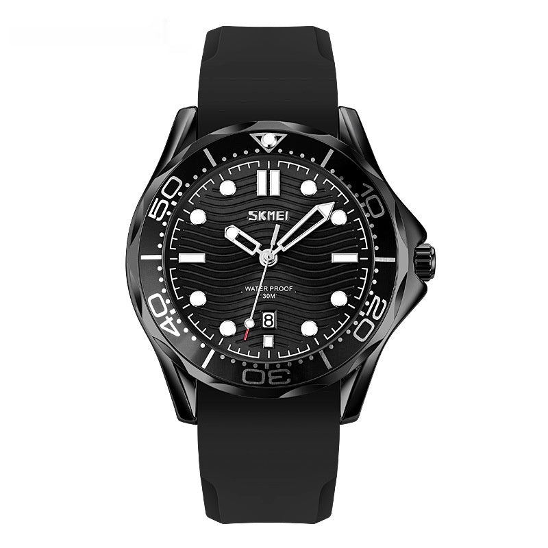 Herren Quarz Armbanduhr mit Leuchtband