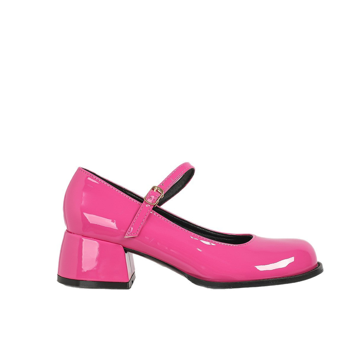 Elegante Preppy-Leder-Schuhe mit Chunky-Absatz