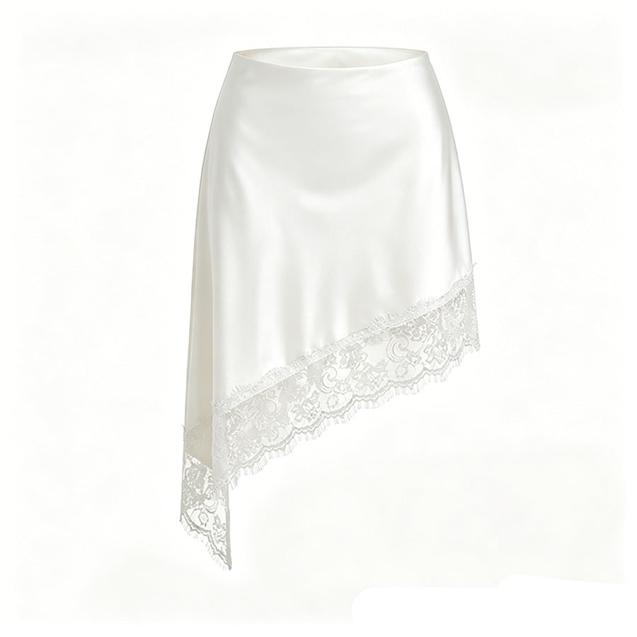 Asymmetrischer Minirock mit Spitze – Bild 4 | LuxeStyle