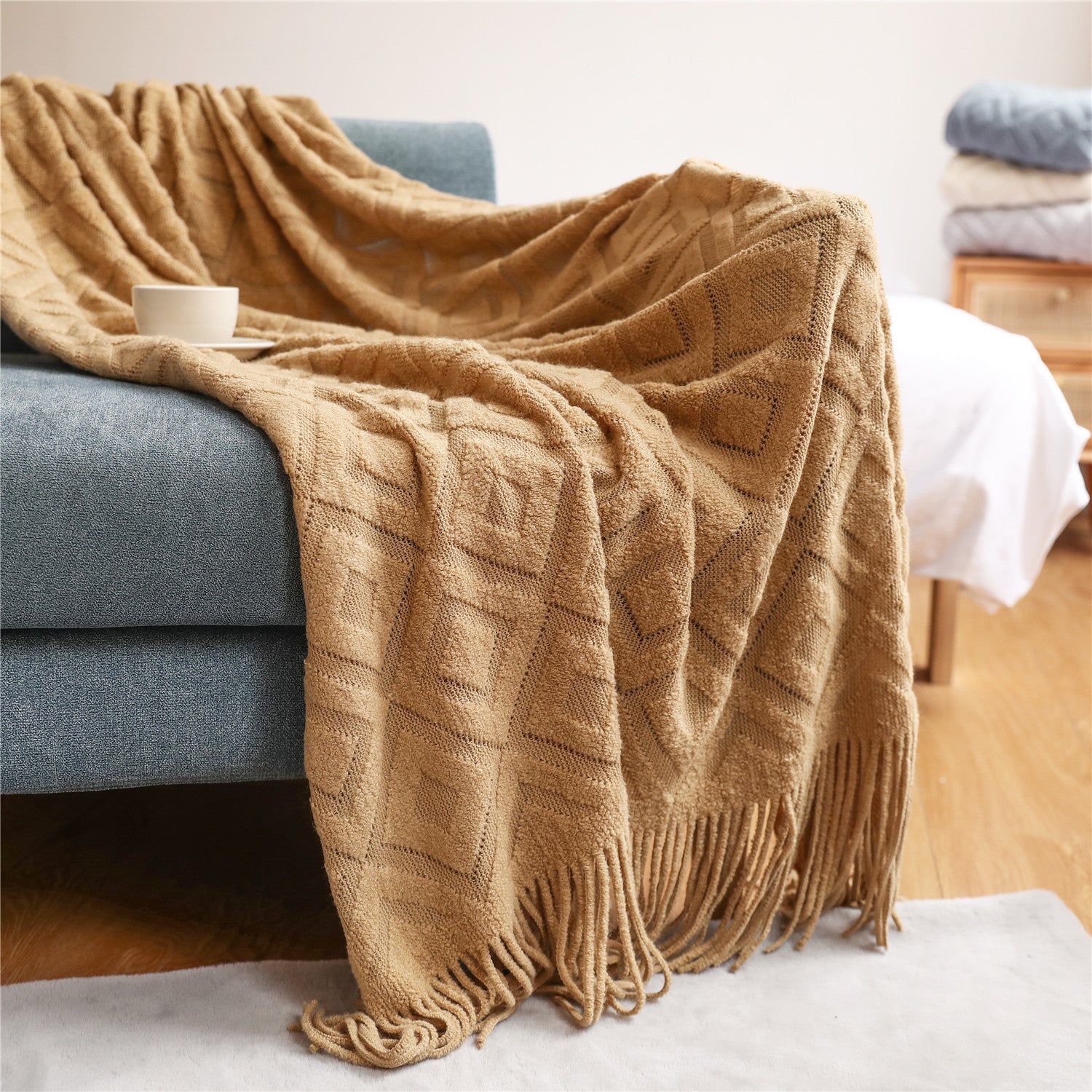Strickdecke für Büro und Zuhause