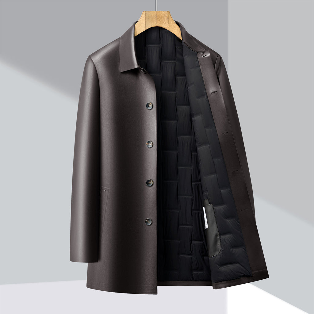 Lederjacke mit abnehmbarem Futter