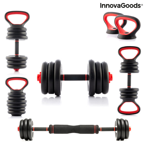 6 in 1 Verstellbarer Hantelsatz mit Trainingsanleitung Sixfit InnovaGoods Eisen · Generalü