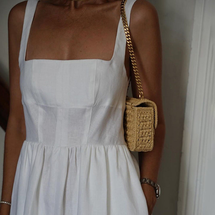 Französisches Vintage-Slipdress aus Baumwolle