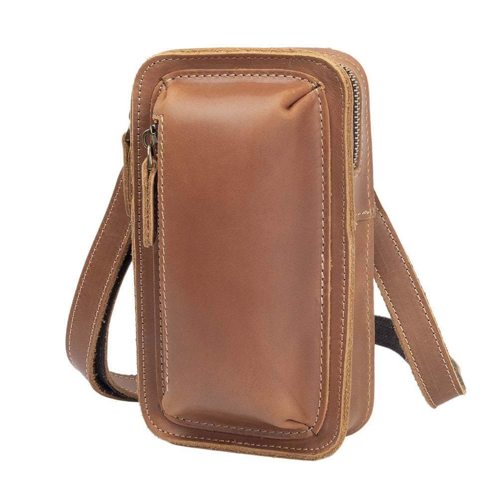 Männliche Brusttasche aus Vollkornleder