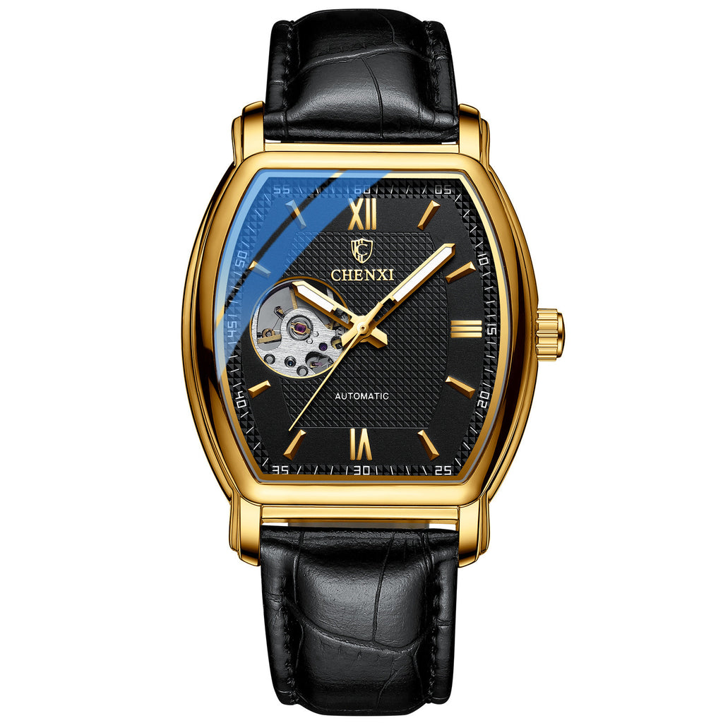 Automatische, hohle Herrenuhr mit Lederarmband – Bild 6 | LuxeStyle