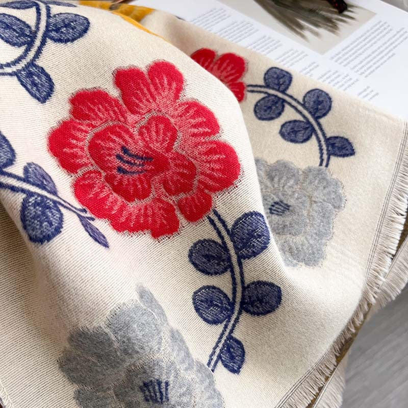 Retro-Blumen-Schal aus Polyester – Bild 7 | LuxeStyle