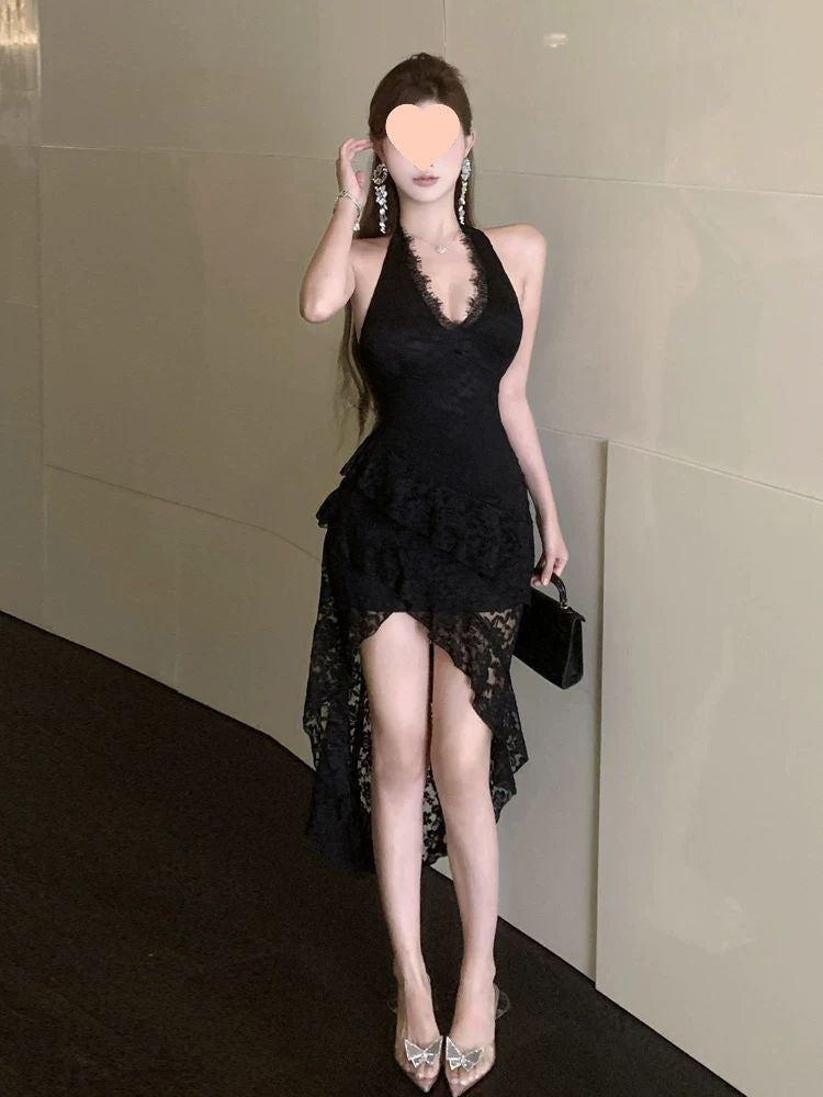 Rüschenkleid mit Spitze