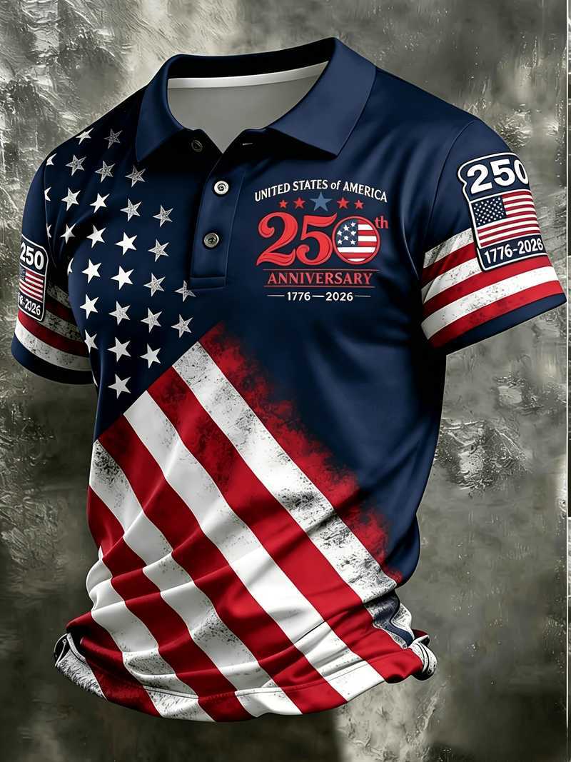 Herren-Polo mit 3D-Druck-Muster