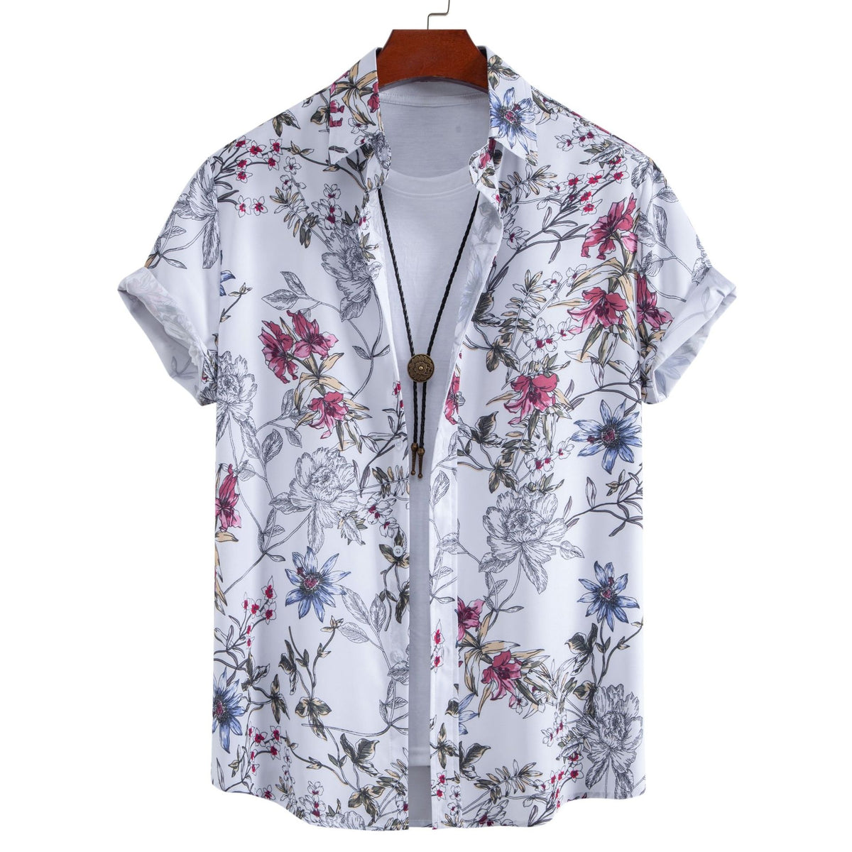Kurzärmliges Männer-Shirt mit Blumenprint – Bild 2 | LuxeStyle