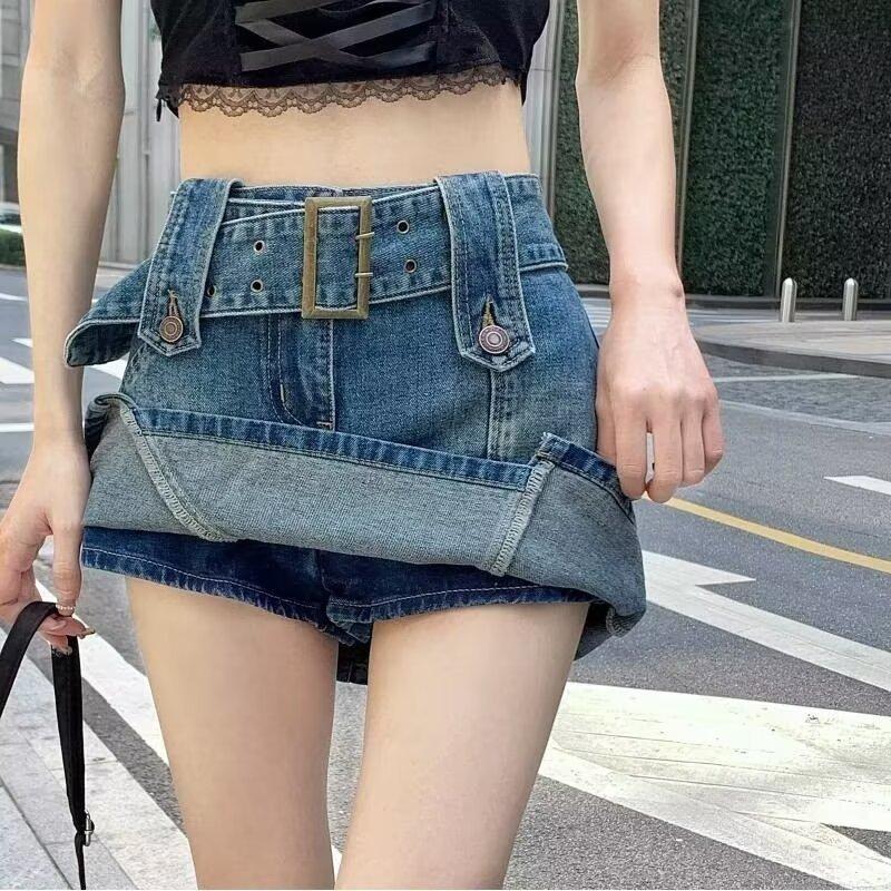 Retro Denim Rocker Skort