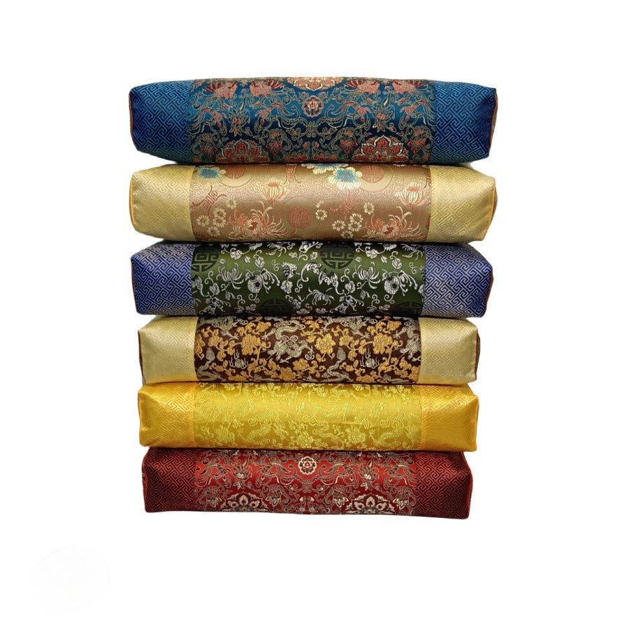 Brocade Raute Beifuss-Kissen mit Buchweizenschalen – Ansicht 4