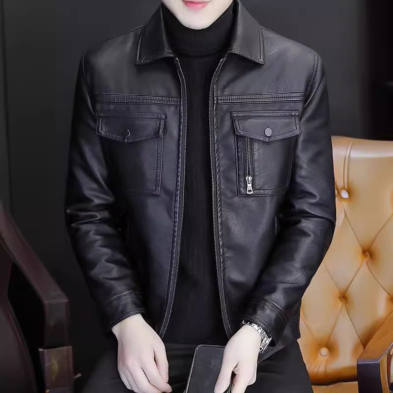 Herren Kunstlederjacke für Herbst & Winter