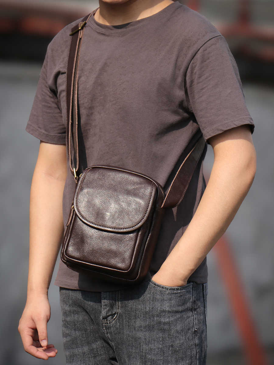 Lässige Umhängetasche aus echtem Leder – Bild 3 | LuxeStyle