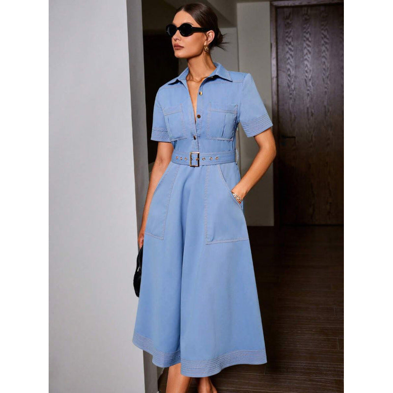 Retro-Denimkleid im A-Linien-Schnitt