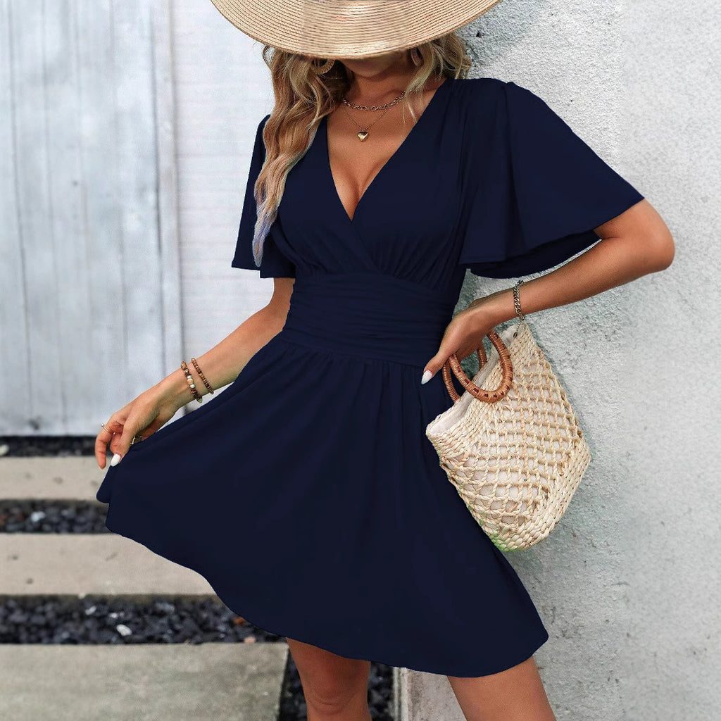 Elegantes A-Linien-Kleid mit V-Ausschnitt