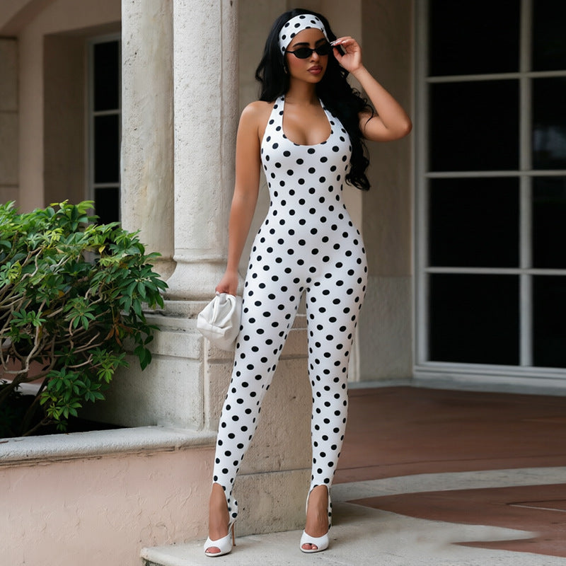 Jumpsuit mit Neckholder und Stirnband