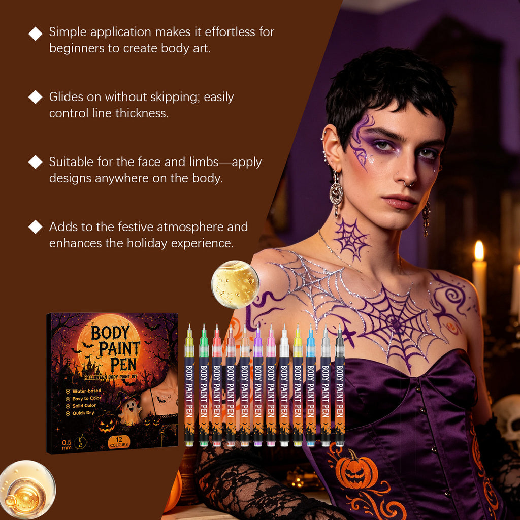 Body Painting Pen, 12 Farben