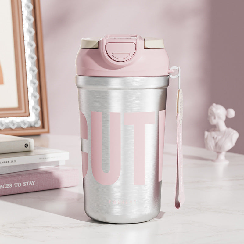 Minimalistische Edelstahl-Trinkflasche 450 ml – Bild 5 | LuxeStyle