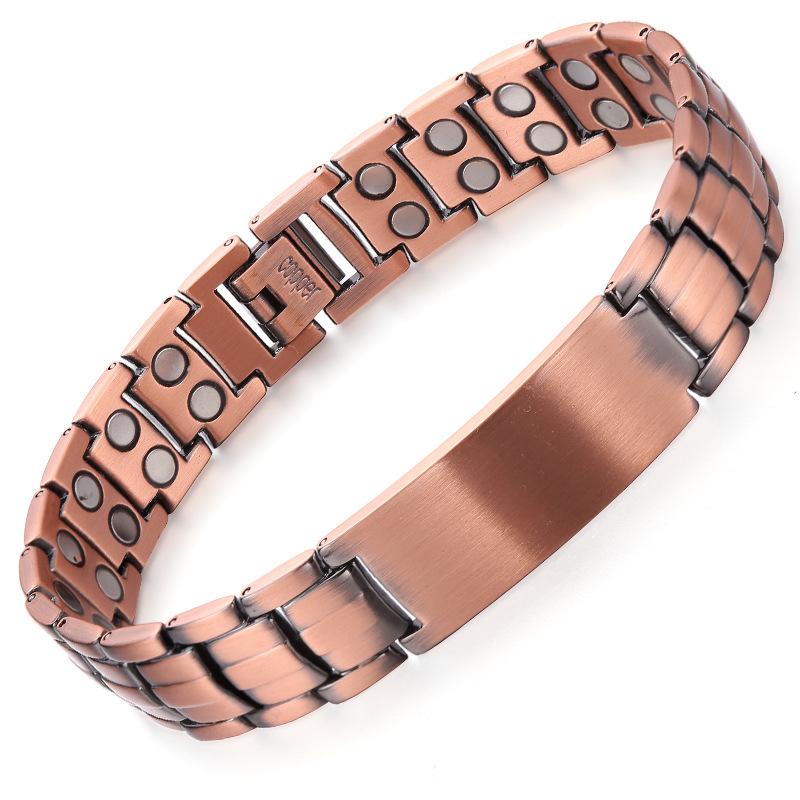 Kupferarmband mit Blättern und Schildkrötenpanzer