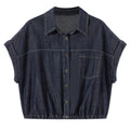 Denim Hemd mit Kordelzug für Damen