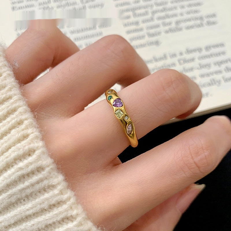 Retrofassung Zirkon-Zeigefinger-Ring