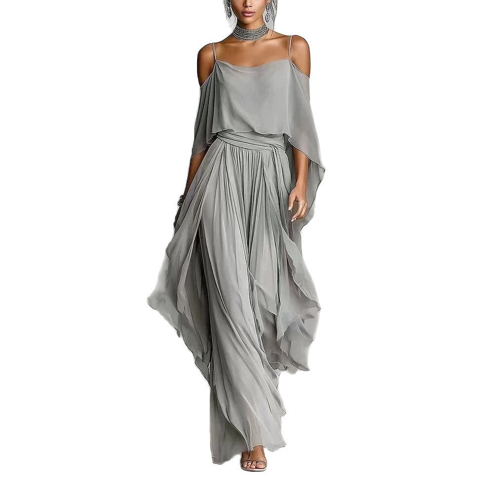 Off-Shoulder Maxi-Kleid