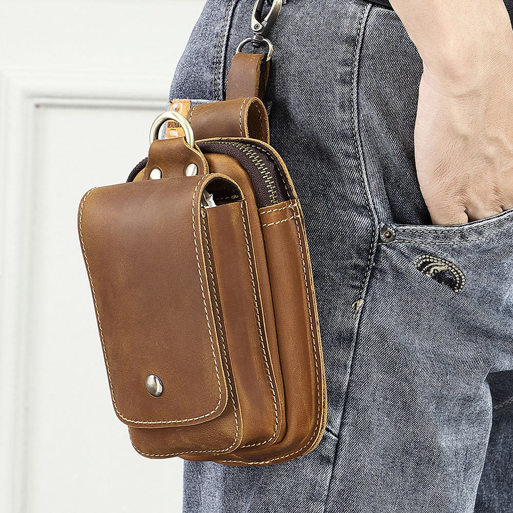 Herren-Gürteltasche aus echtem Vollnarbenleder – Ansicht 4