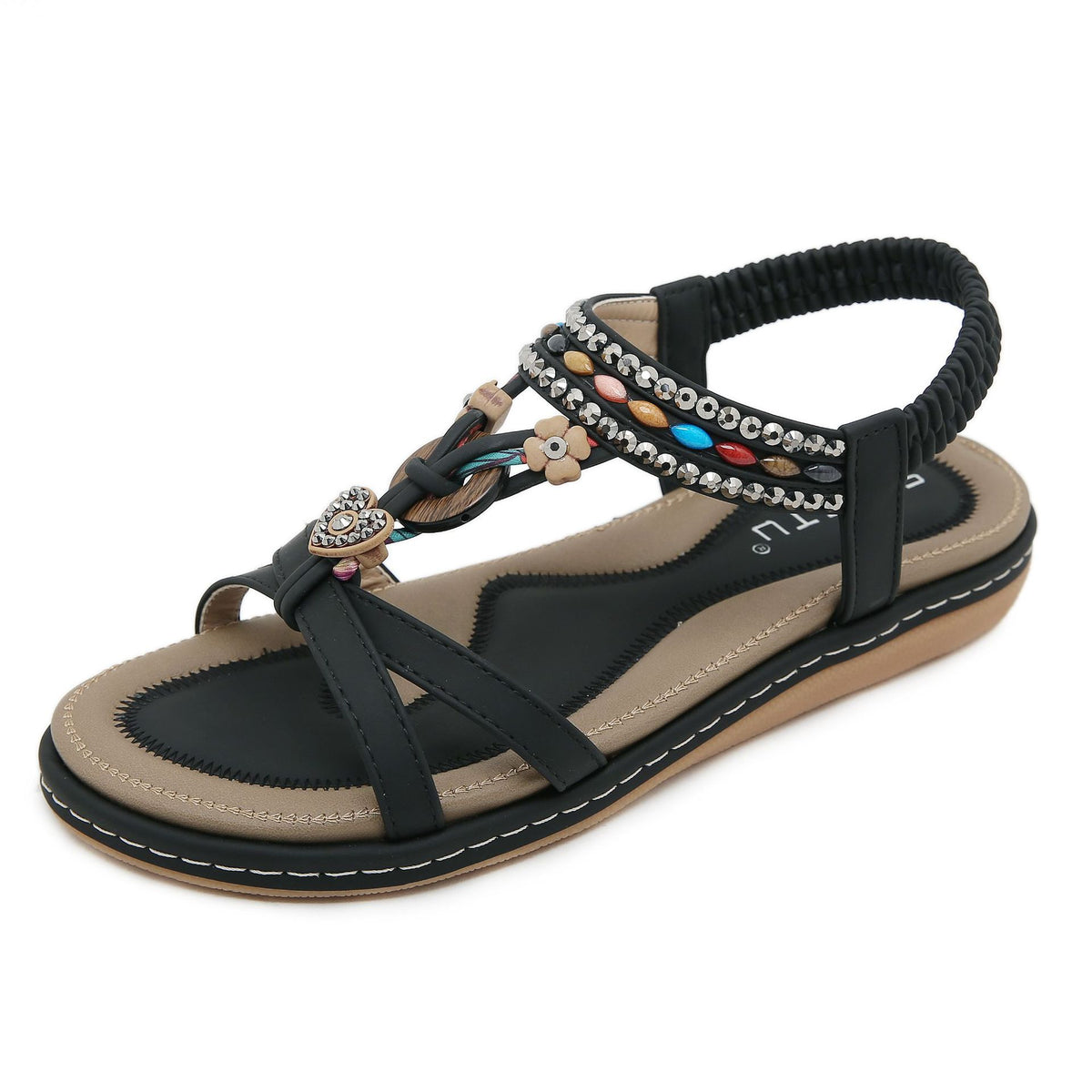 Strand-Sandalen mit Glitzersteinen – Bild 4 | LuxeStyle