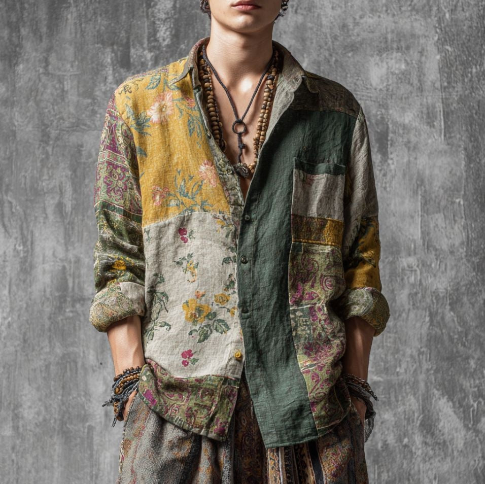 Herren Langarmhemd gestreift | LuxeStyle