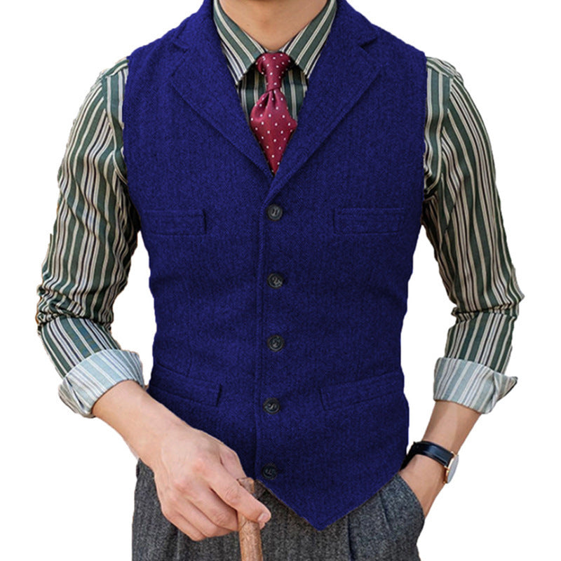 Herren-Anzugweste Slim Fischgrat-Muster – Bild 4 | LuxeStyle