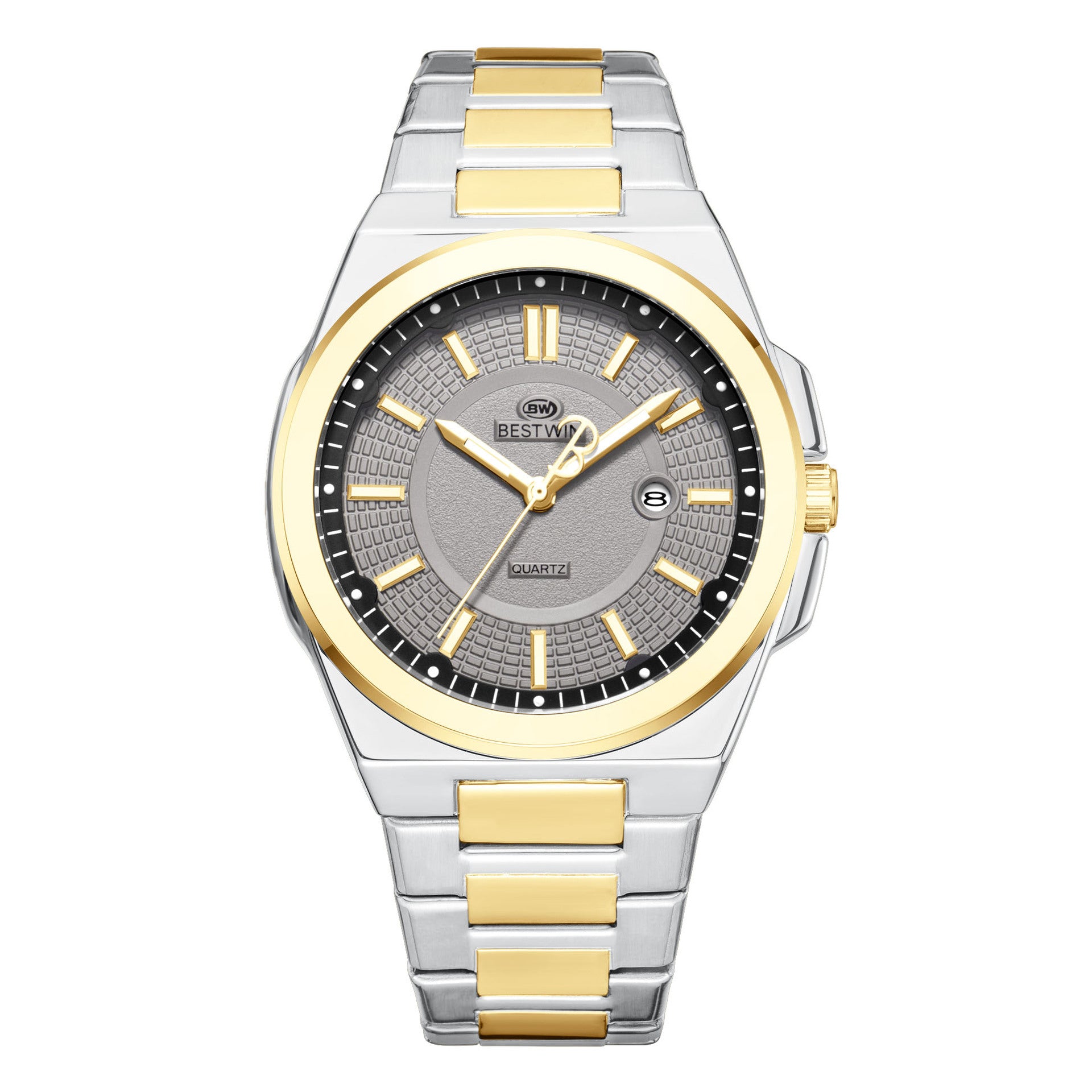 Herrenuhr mit Datumsanzeige und Leuchtzeigern